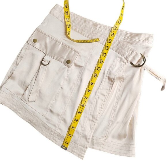 Anthropologie Silky Utility Cargo Mini Skirt Pink Wrap Size 6 NWT - Picture 8 of 9